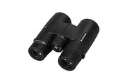 Celestron Nature DX black 10x42 roof binoculars with textured grip and large objective lenses for outdoor wildlife observation.