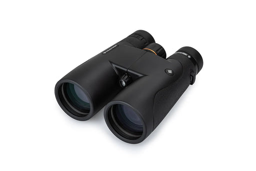 Celestron Nature DX black 10x50 roof binoculars with textured grip and objective lenses, ideal for outdoor wildlife observation.