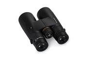 Celestron Nature DX 12x50 roof binoculars with black body, featuring large objective lenses and ergonomic design for outdoor viewing.