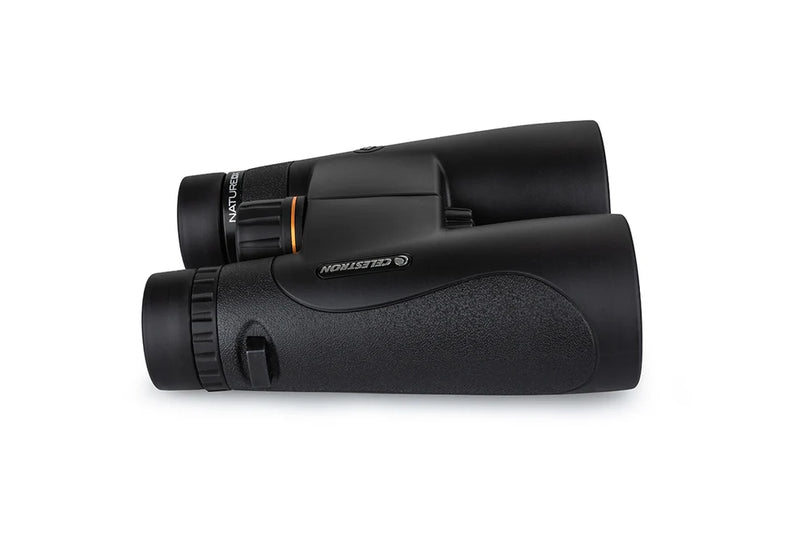Celestron Nature DX black 12x50 roof binoculars with large objective lenses and ergonomic design for outdoor wildlife viewing