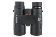 Celestron Nature DX 8x42 ED roof binoculars with large lenses and ergonomic design for outdoor wildlife viewing.