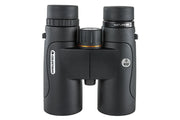 Celestron Nature DX 10x42 ED roof binoculars with large lenses and durable body, ideal for outdoor wildlife viewing.