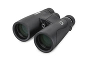 Celestron Nature DX 10x50 ED roof binoculars with black body and textured grip, showing the binoculars with focus wheel and objective lenses