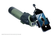 Celestron Basic Smartphone Adapter for telescope or microscope, compact accessory for attaching smartphones to optical devices.