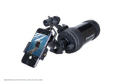 Celestron Basic Smartphone Adapter for telescope astrophotography, showing the black plastic clip and mounting mechanism.