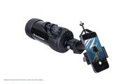 Celestron Basic Smartphone Adapter for telescope astrophotography, showing the black adapter with smartphone mounting clip.