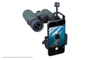 Celestron Basic Smartphone Adapter for telescopes, black plastic mount with adjustable clamp for capturing images through Celestron accessories.
