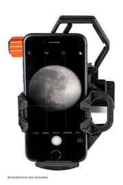 Celestron NeXGO 2-Axis Smartphone Adapter for telescope, adjustable mount for smartphones, compatible with Celestron accessories.