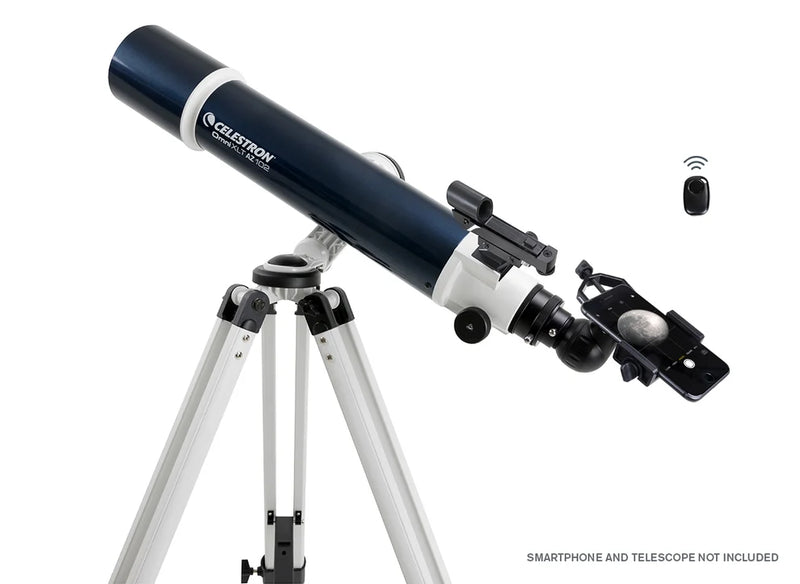 Celestron Basic Smartphone Adapter DX with Bluetooth for connecting smartphones to telescopes, includes adapter kit and Bluetooth functionality.
