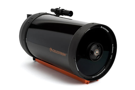 Celestron C9.25 SCT Schmidt-Cassegrain reflector telescope OTA with CGE dovetail mount, black optical tube assembly.