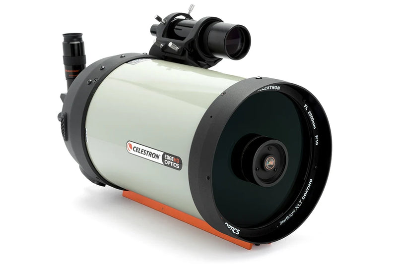 Celestron EdgeHD 8-inch Schmidt-Cassegrain reflector optical tube assembly with CGE dovetail mount, designed for astrophotography and astronomy.