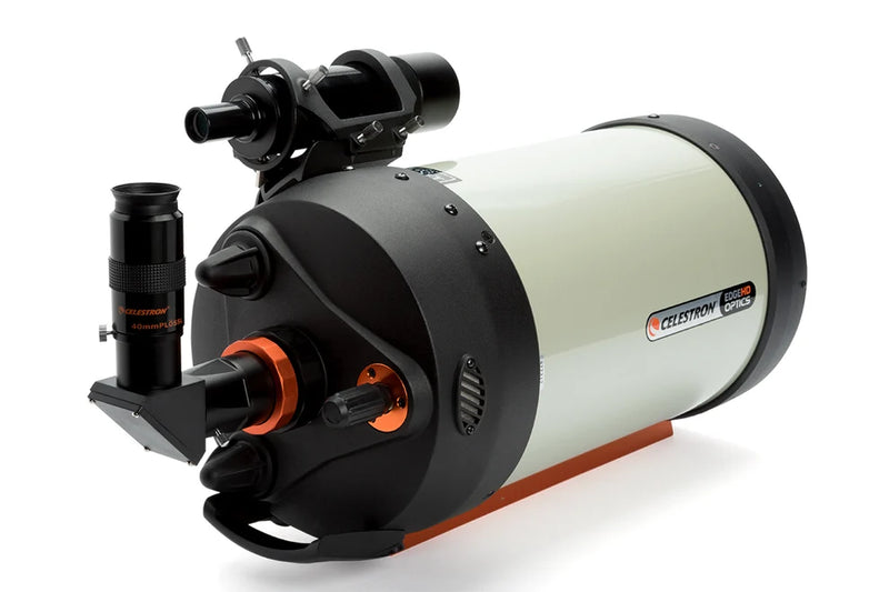 Celestron EdgeHD 8-inch Schmidt-Cassegrain telescope optical tube assembly with CGE dovetail mount, reflective and compact design.