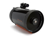 Celestron C11 SCT OTA Schmidt-Cassegrain reflector telescope on CGE dovetail mount, detailed view of optical tube assembly
