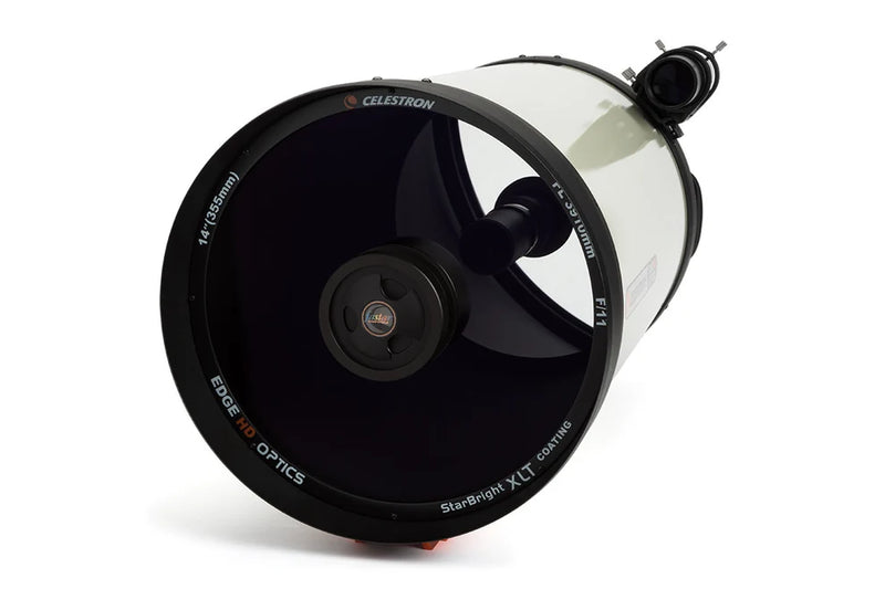 Celestron EdgeHD 14" optical tube assembly with CGE dovetail, Schmidt-Cassegrain reflector telescope for astrophotography and astronomy.
