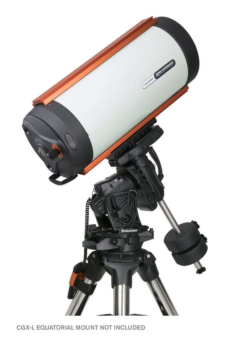 Celestron CGX 11-inch Rowe-Ackermann Schmidt Astrograph V2 reflecting telescope with mounted optics and sturdy mount system