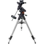 Celestron Advanced VX computerized mount with tripod, featuring control panel and sturdy metal frame for astrophotography.