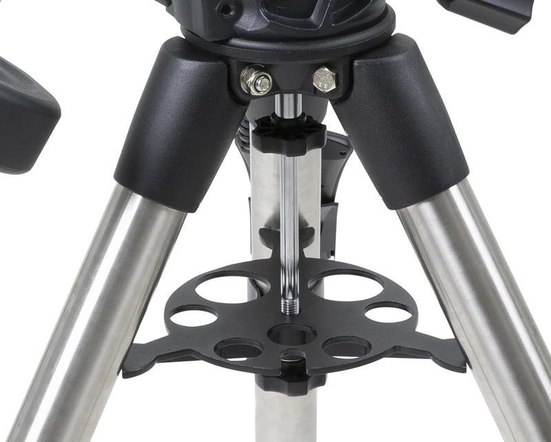 Celestron Advanced VX computerized telescope mount with tripod, featuring control panel and motorized tracking system.