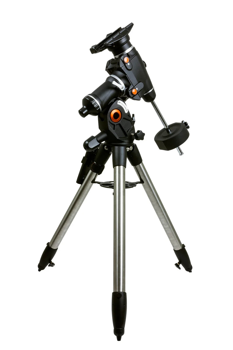 Celestron CGEM II computerized mount with tripod for astrophotography and telescope alignment.