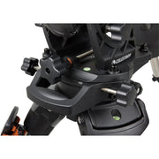 Celestron CGX-L computerized mount with tripod, featuring sturdy metal tripod legs and control panel for precise astronomical observations.