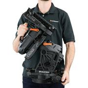 Celestron CGX-L computerized mount and tripod with control panel and sturdy metal tripod for astrophotography and telescope alignment.