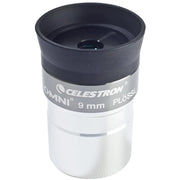 Celestron Omni 1.25-inch 9mm eyepiece with black barrel and silver accents for telescope viewing.