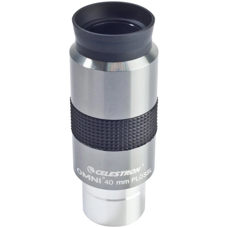 Celestron Omni 1.25-inch 40mm eyepiece for telescopes, featuring a wide lens and adjustable focus for clear stargazing.