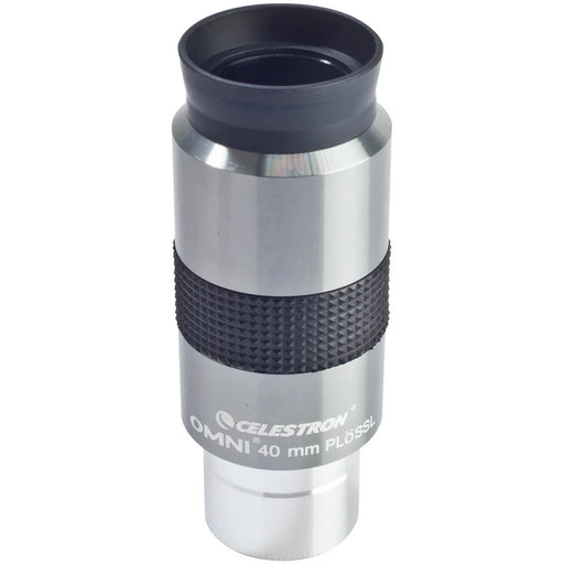 Celestron Omni 1.25-inch 40mm eyepiece for telescopes, featuring a wide lens and adjustable focus for clear stargazing.
