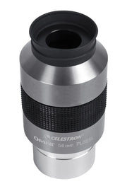 Celestron Omni 2-inch 56mm eyepiece for telescopes, showing the wide lens and black metal body with focus ring.