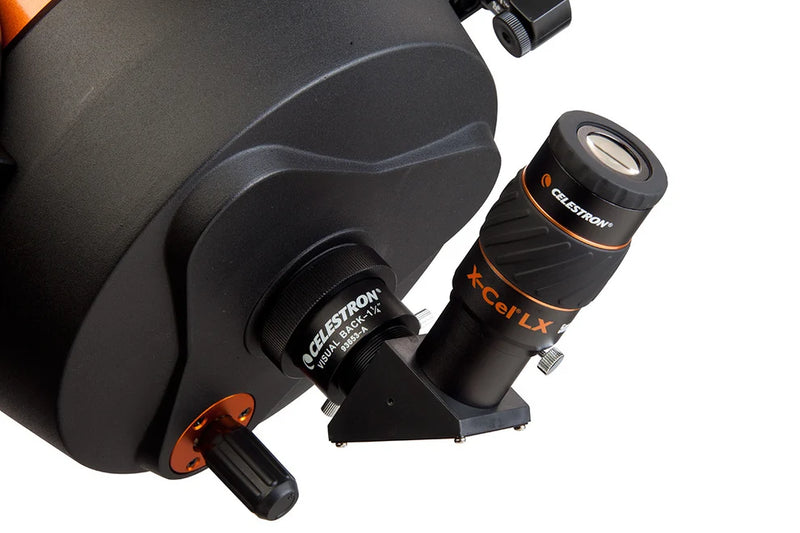 Celestron X-Cel LX 1.25-inch 5mm eyepiece for telescopes, showing a black eyepiece with a silver focusing ring.
