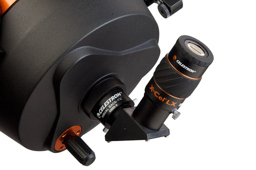 Celestron X-Cel LX 1.25-inch 5mm eyepiece for telescopes, showing a black eyepiece with a silver focusing ring.