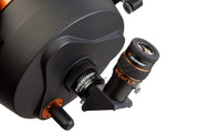 Celestron X-Cel LX 1.25-inch 9mm eyepiece for telescopes, showing the eyepiece with focus ring and brand logo.