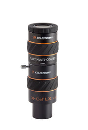 Celestron X-Cel LX 3x 1.25-inch Barlow lens for telescope eyepieces, enhancing magnification and viewing detail.
