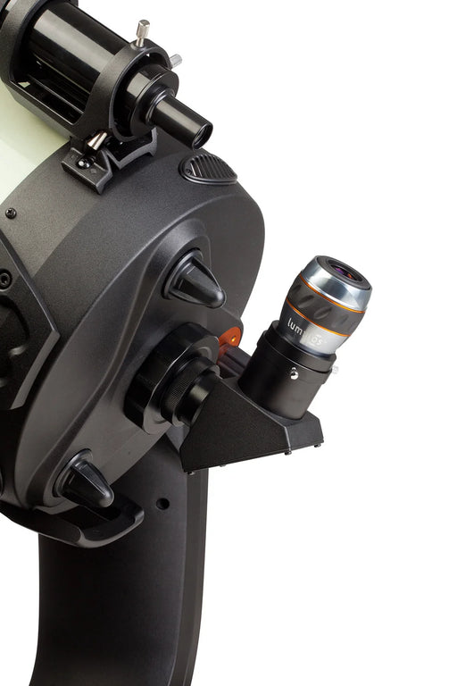 Celestron Luminos 1.25-inch 10mm eyepiece for telescopes, with a black body and silver focusing ring.