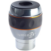 Celestron Luminos 2-inch 23mm eyepiece with large lens and eye relief, designed for clear, detailed astronomical viewing.