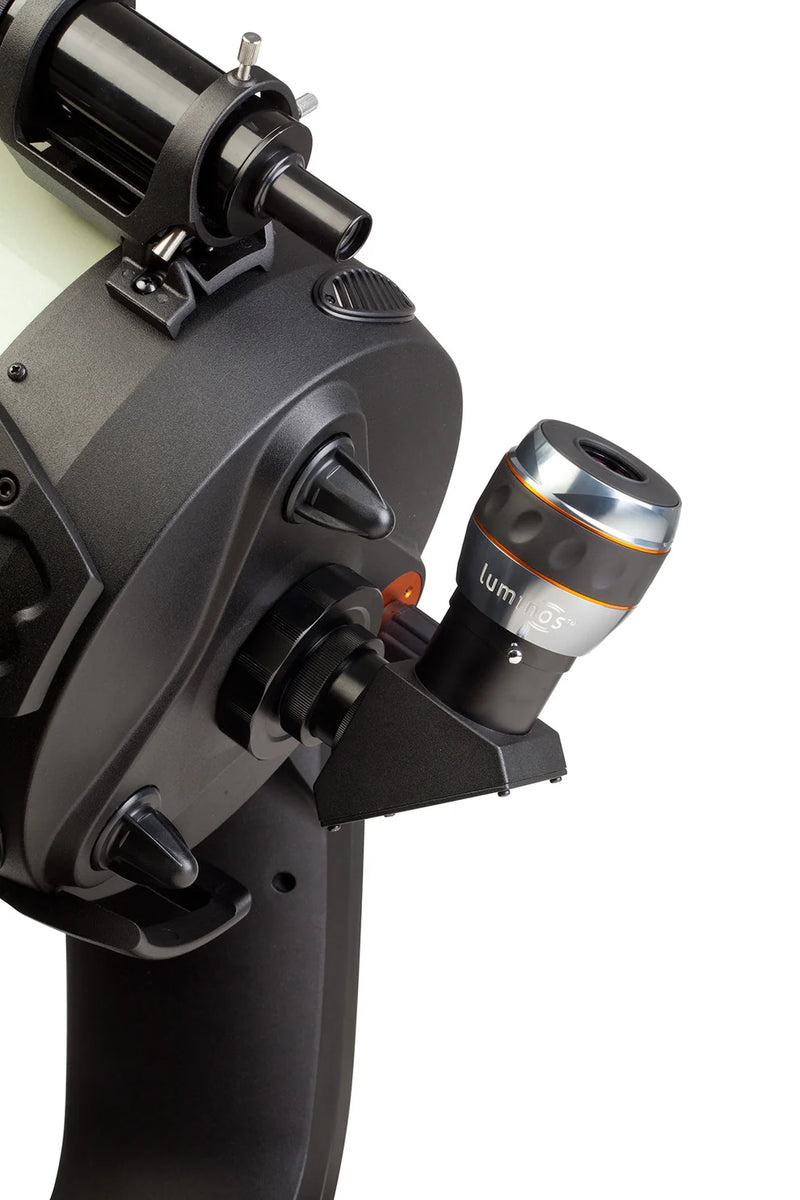 Celestron Luminos 2-inch 23mm eyepiece for telescopes, featuring a wide field of view and high-quality optics.
