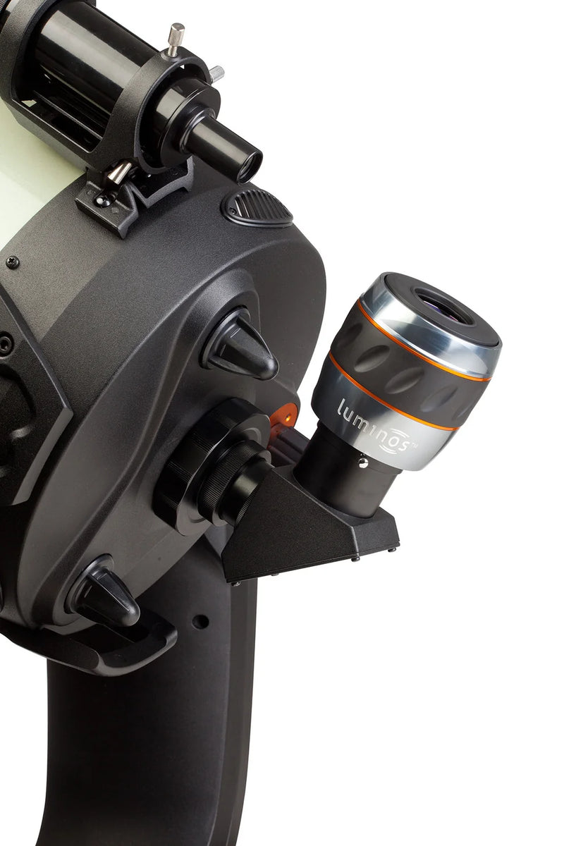 Celestron Luminos 31mm 2-inch eyepiece for telescopes, showing the wide 2-inch barrel and detailed optical elements.