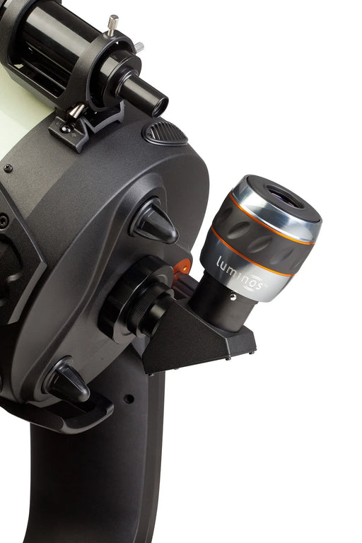 Celestron Luminos 31mm 2-inch eyepiece for telescopes, showing the wide 2-inch barrel and detailed optical elements.
