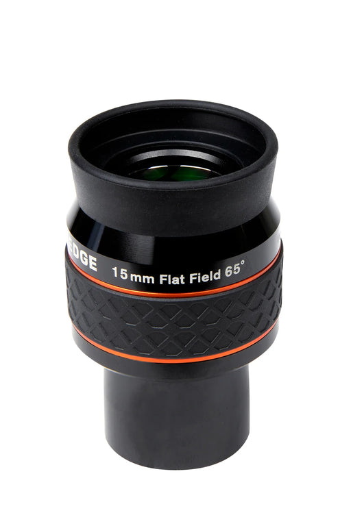 Celestron Ultima Edge 15mm 1.25-inch eyepiece for telescopes, showing the black eyepiece with focus ring and brand logo.