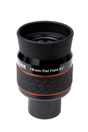 Celestron Ultima Edge 1.25-inch 18mm eyepiece with rubber grip and metal body for clear astronomical viewing.