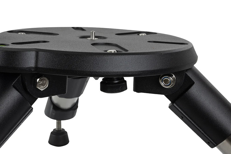 Celestron tabletop tripod for telescopes, compatible with NexStar Evolution and SE models, shown on a smooth surface.