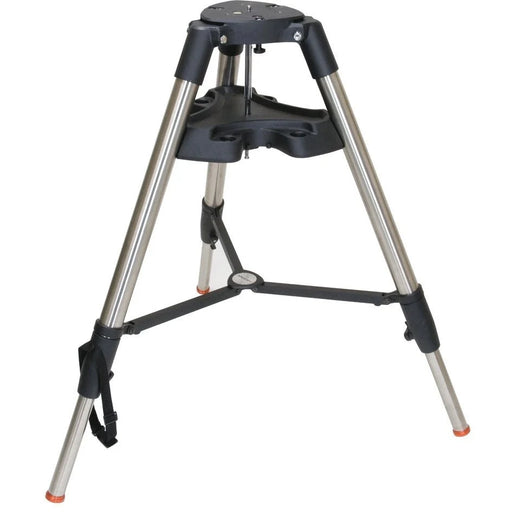 Celestron Heavy Duty CPC 1100 tripod with sturdy metal legs and adjustable height for telescope mounting and stability.