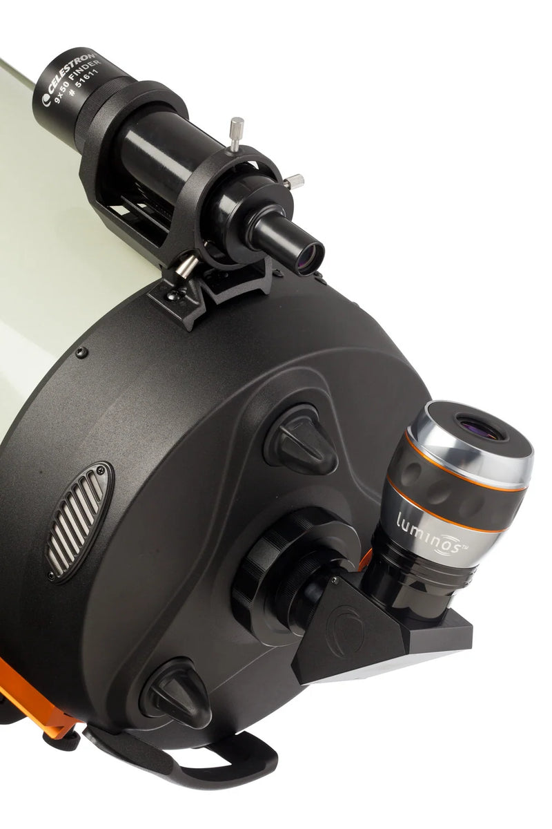 Celestron 2-inch Mirror Diagonal with XLT coating for telescope accessories, mounted on a telescope.
