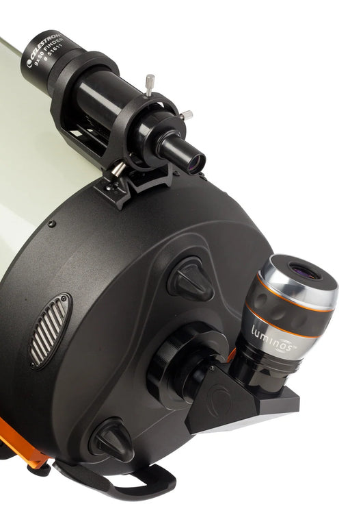 Celestron 2-inch Mirror Diagonal with XLT coating for telescope accessories, mounted on a telescope.