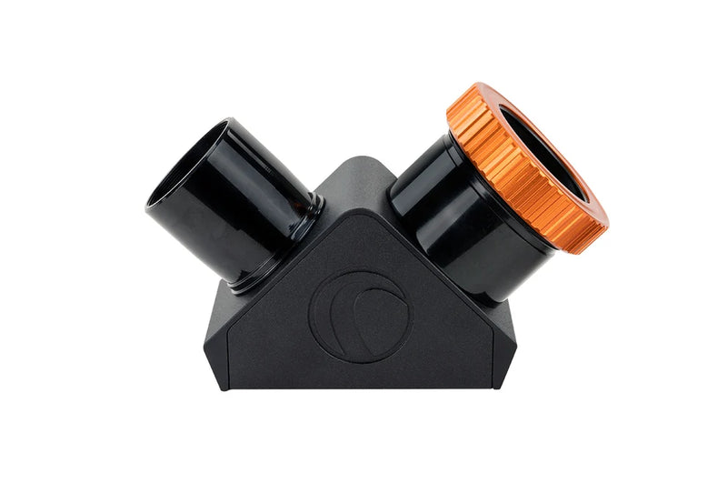 Celestron 1.25-inch Dielectric Mirror Diagonal with Twist-Lock for telescope accessories, showing the high-quality mirror and twist-lock mechanism.