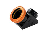 Celestron 2-inch dielectric mirror diagonal with twist-lock mechanism for telescope accessories, high-reflectivity optical component.