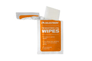 Celestron Deluxe Lens Cleaning Kit with cleaning cloths, brushes, and solution for telescope and camera lens maintenance