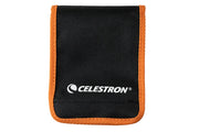 Celestron Deluxe Lens Cleaning Kit with cleaning cloths, brushes, and solution for telescope and camera lens maintenance.