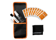 Celestron Deluxe Lens Cleaning Kit with cleaning cloths and brushes for telescope and camera lens maintenance