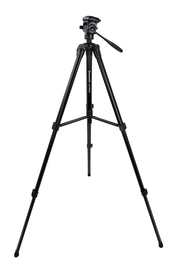 Celestron Ultima pan tilt head tripod for telescopes, featuring adjustable legs and a sturdy mount for stable astronomical viewing.