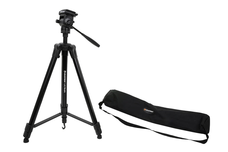 Celestron Ultima Pan Tilt Head Tripod for telescopes, sturdy mount with adjustable pan and tilt for precise positioning.
